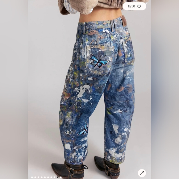 We The Free Good Luck Barrel Illusions Jeans 24 $248 - Picture 9 of 10